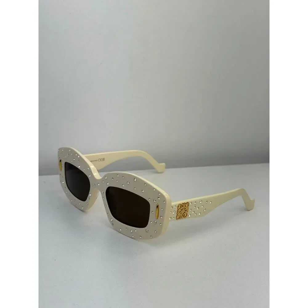 NEW Loewe LW4114IS Crystal Sunglasses in Ivory White